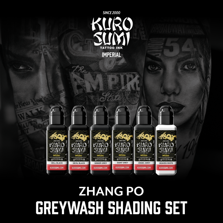 Zhang Po Sinner Greywash Dark Tattoo Ink | 1.5oz by Kuro Sumi